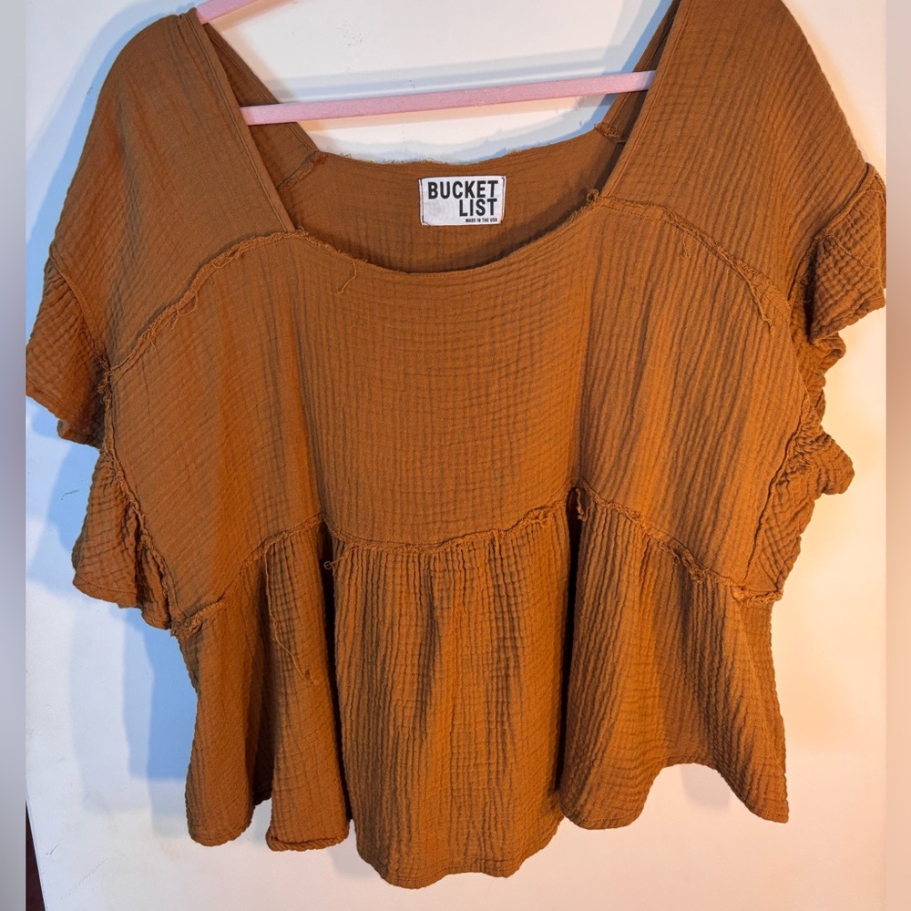 BUCKETLIST Women's Tan Blouse